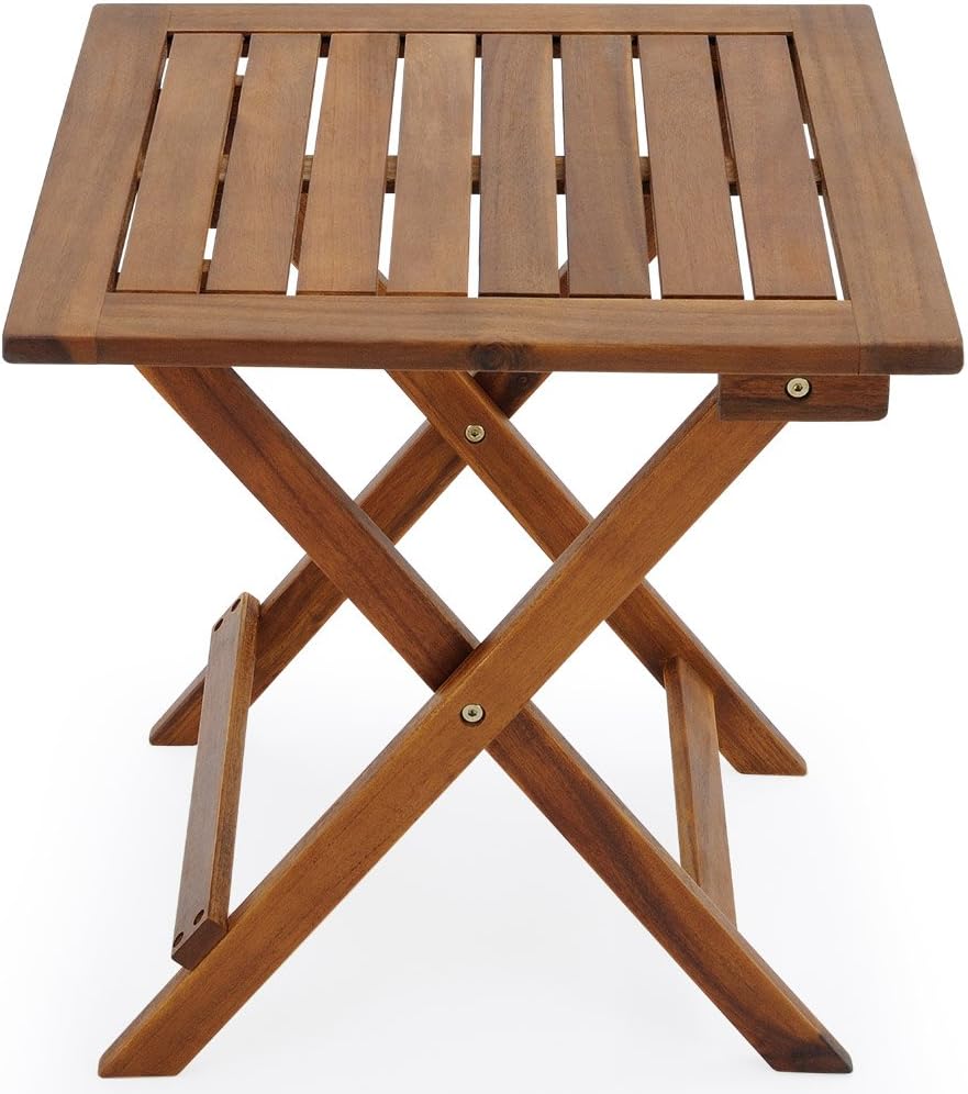 18x18 Inch Acacia Wood Folding Patio Side Table B16066