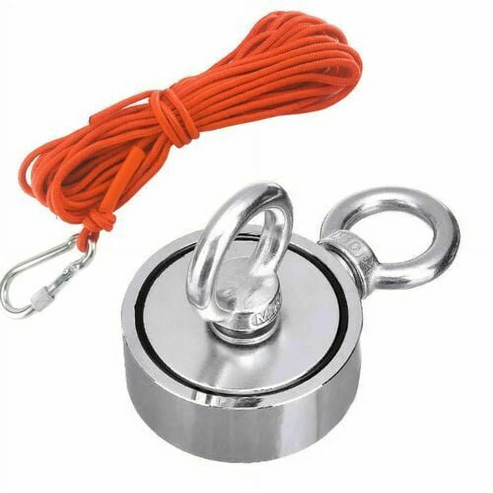 1300 Lbs Pull Force Neodymium Fishing Magnet Kit with Rope and Carabiner Y8830