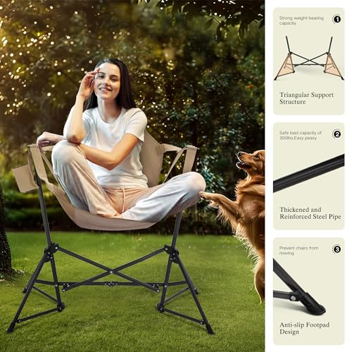 Blue Adjustable Folding Camping Chair with Cup Holder C7419
