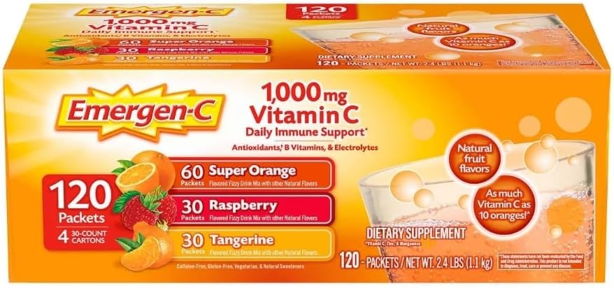 1,000 mg Vitamin C Dietary Supplement 120 Packets D4563