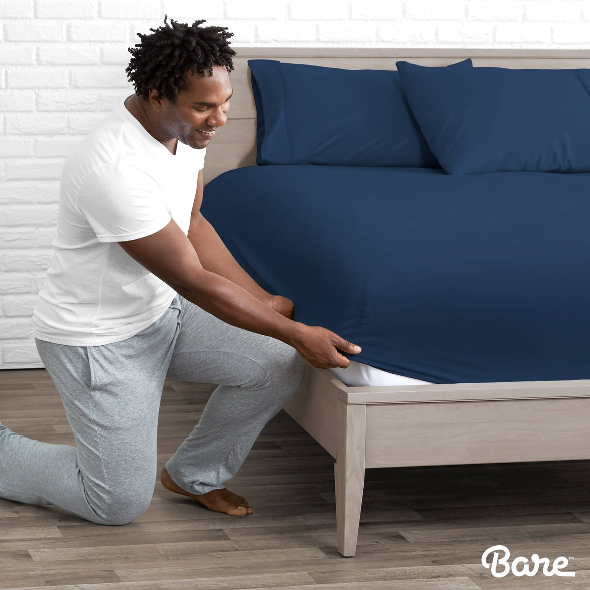 2-Pack Microfiber Fitted Bottom Sheets Deep Pocket California King Light Grey G88586