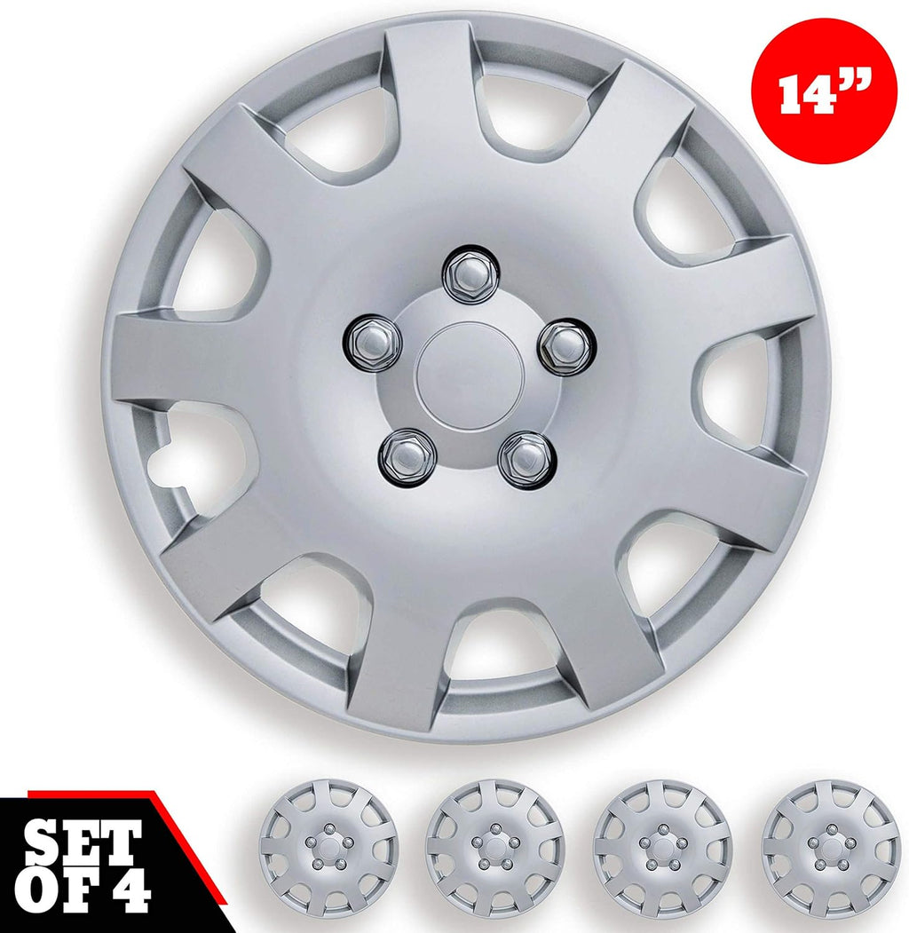 15-Inch Set of 4 Silver Car Wheel Hub Caps C17621