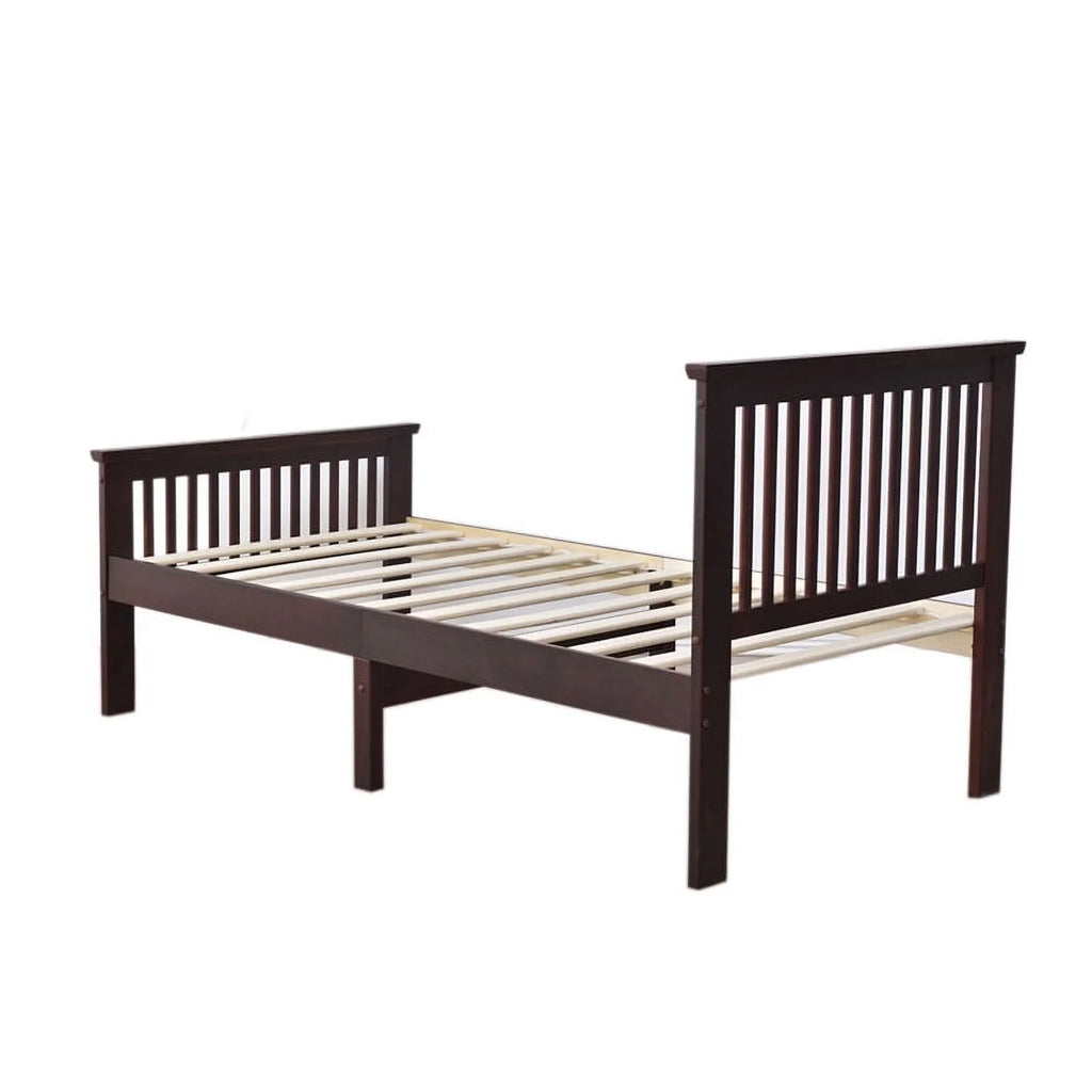 Pine Twin Bed and Dresser with Lock in Mahogany N6799