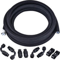 6AN PTFE Stainless Steel Braided Fuel Hose 10FT (5/16Inch ID) Pack of 2 S163863