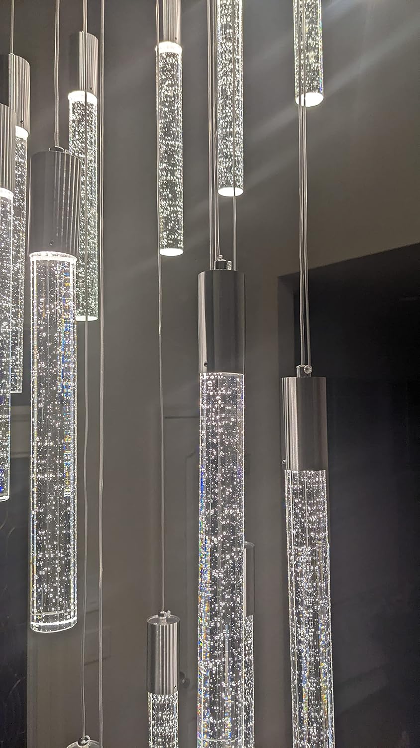 24-Lights Silver Chrome Modern Dimmable Crystal Chandelier A200268