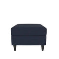 Blue Polyester Blend Square Storage Ottoman Q94158