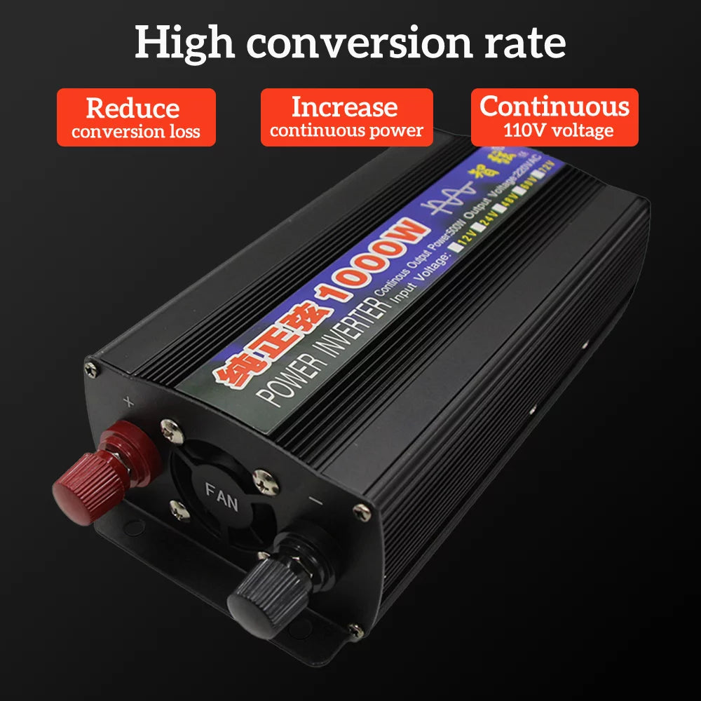 2000 Watts Pure Sine Wave Power Inverter DC 12V to AC 110V with LED Display O671