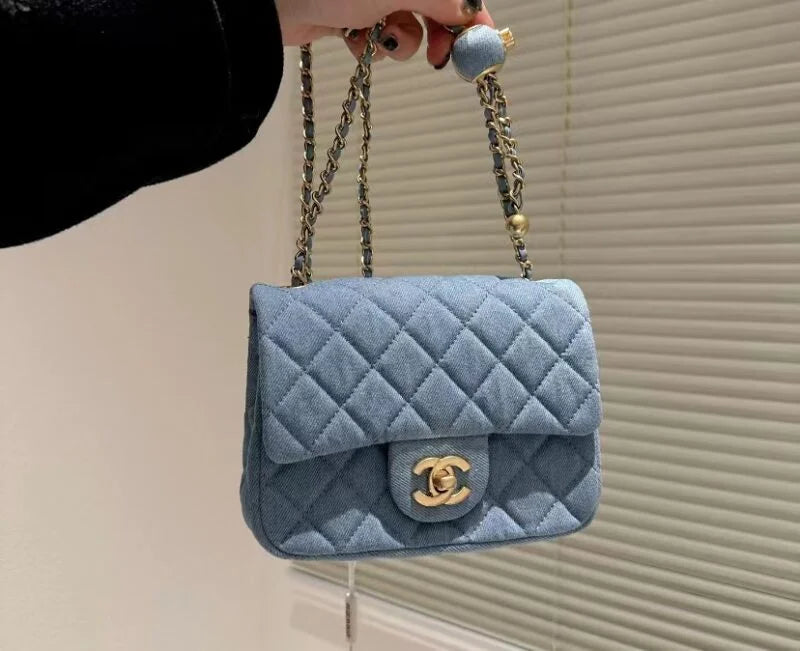 Velvet Mini Flap Bag with Charm Strap X6645