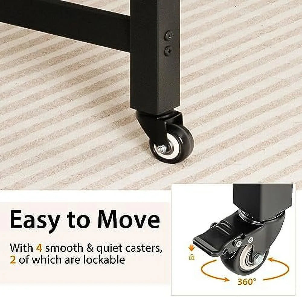 48" Mobile Computer Desk with 4 Casters A39640