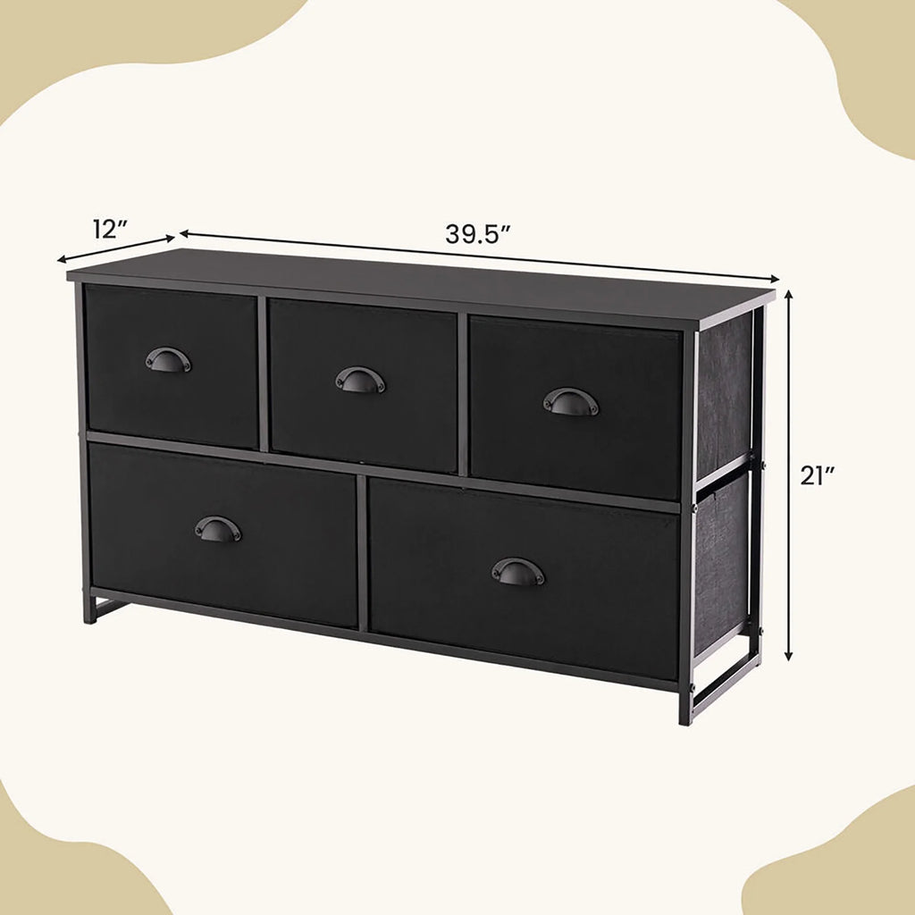 5 Drawer Dresser with Fabric Bins L75097