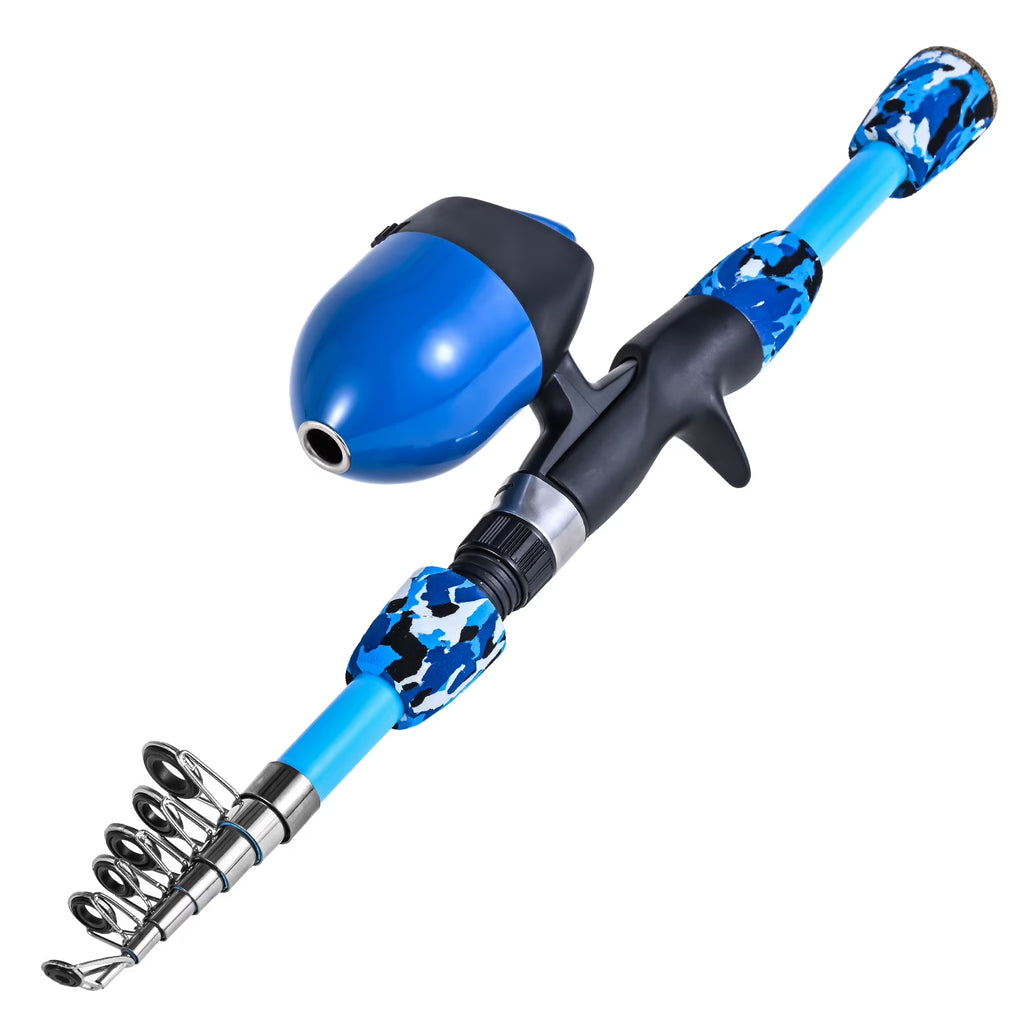 Kids Fishing Rod and Reel Combo with Collapsible Fishing Stool, Landing Net, and Tackle Box E517911