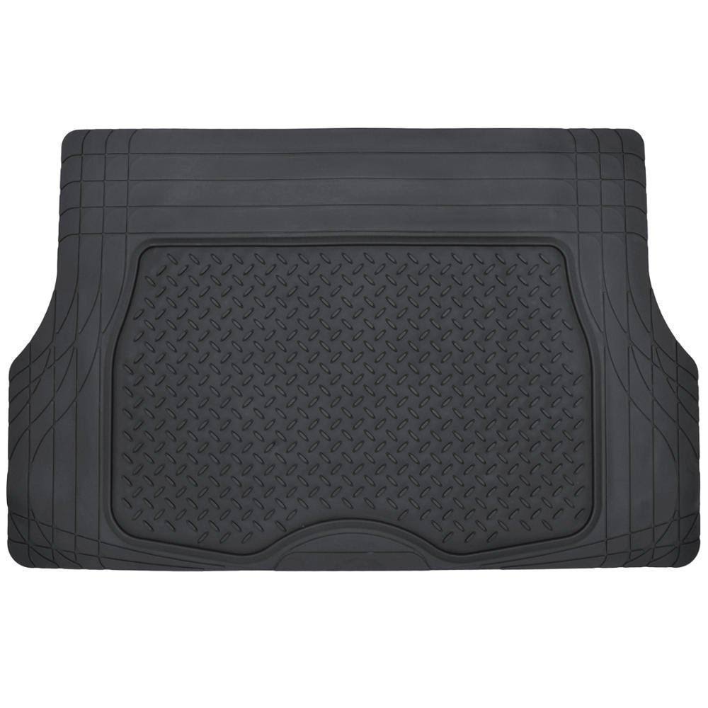 4pc Black Rubber Car Floor Mats Set with Cargo B82967