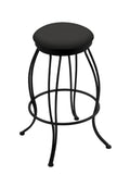 30x22 Swivel Bar Stool with Black Wrinkle Finish and Canter Iron Seat W969763