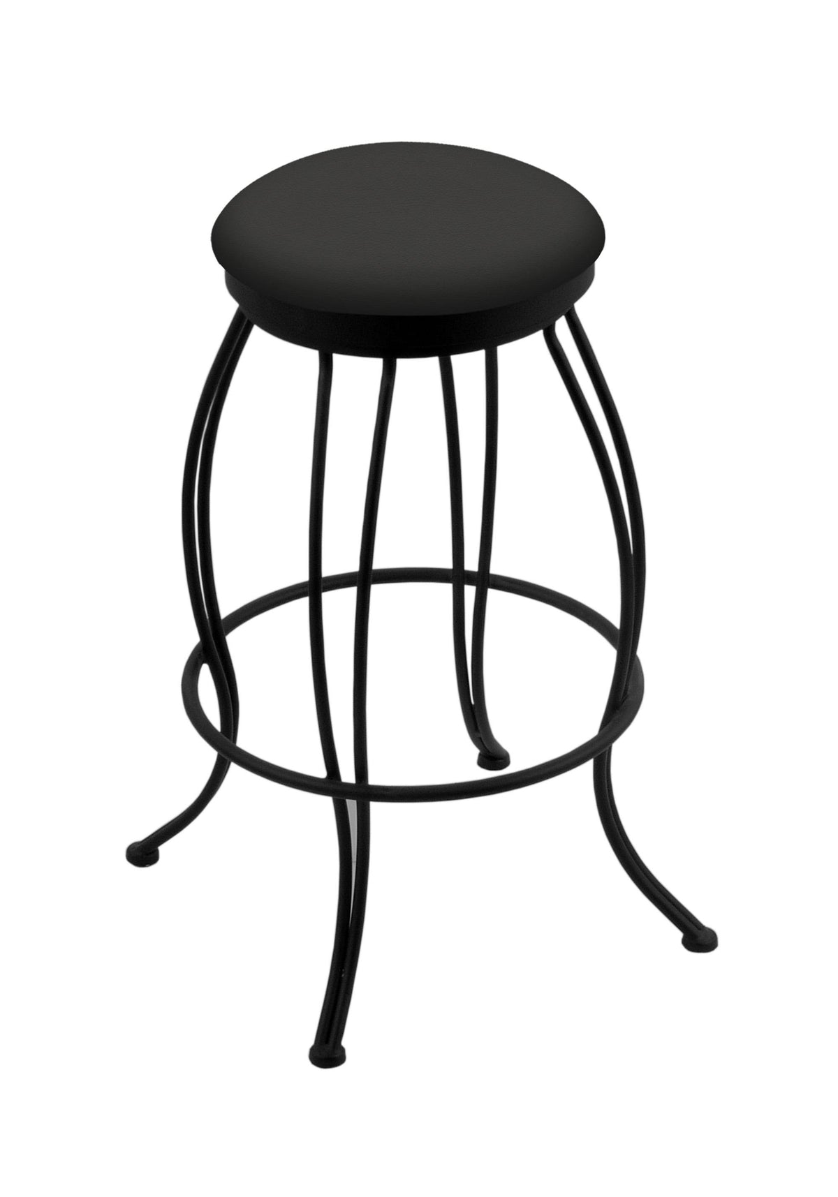 30x22 Swivel Bar Stool with Black Wrinkle Finish and Canter Iron Seat W969763