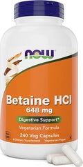 Betaine HCl 648mg 240 Veg Capsules Digestive Enzymes Supplement with Pepsin Protease D25692