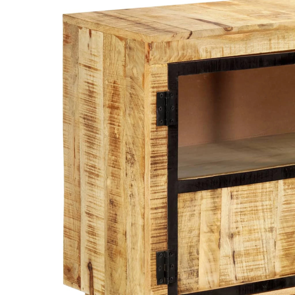 Brown and Black Solid Rough Mango Wood Sideboard Z798331