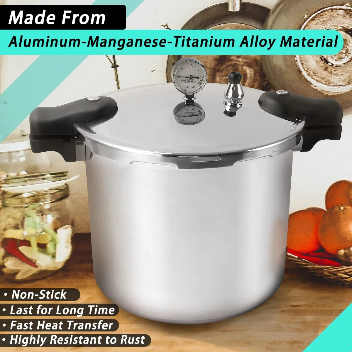 23 Quart Nonstick Aluminum Pressure Cooker and Canner H826