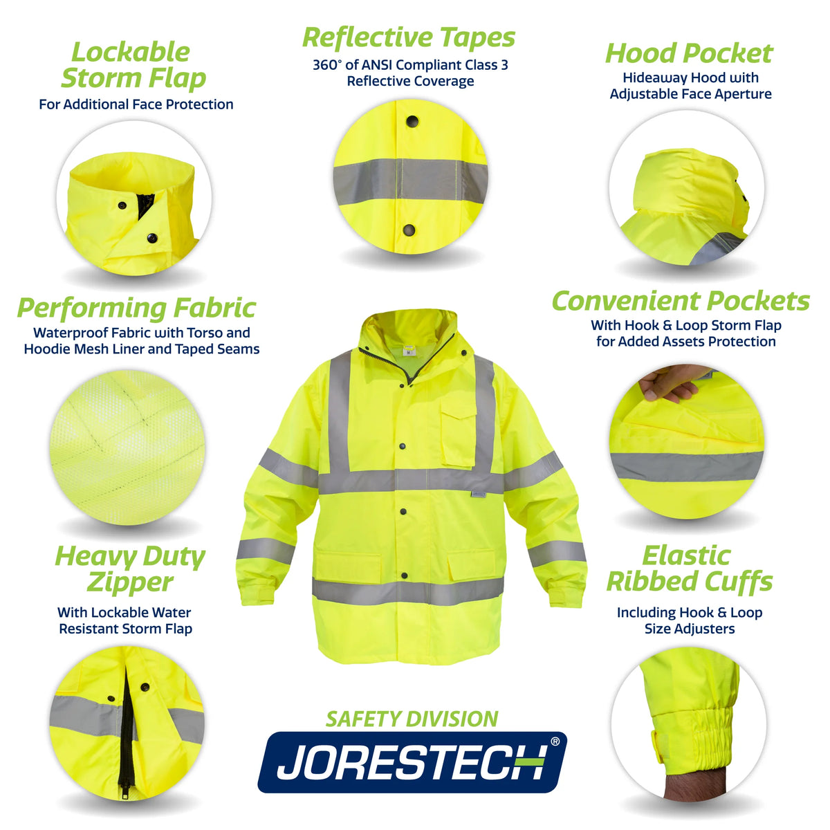 Hi-Vis Safety Rain Jacket B186978