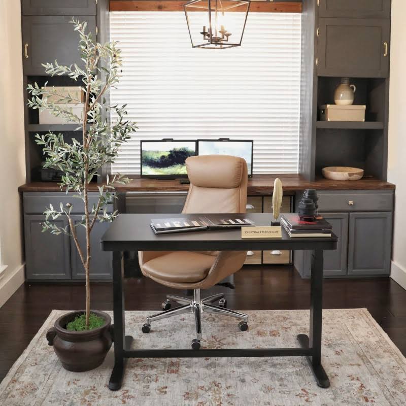 Standing Desk with Drawer Black Chipboard 48 inch W395999