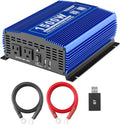 1500W Pure Sine Wave Power Inverter 12V DC to 110V AC Car Inverter with Bluetooth 2AC Outlets USB Port T9121