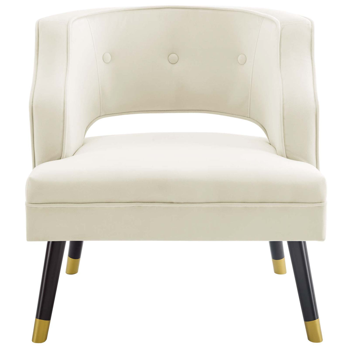 Button Tufted Open Back Performance Velvet Armchair A142176