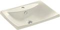 Almond Self-Rimming Bathroom Sink with Single-Hole Faucet Drilling J172382