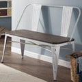 Dining Bench with Back Wood Seat Q2791