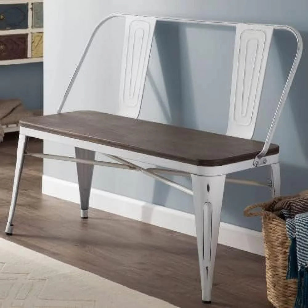 Dining Bench with Back Wood Seat Q2791