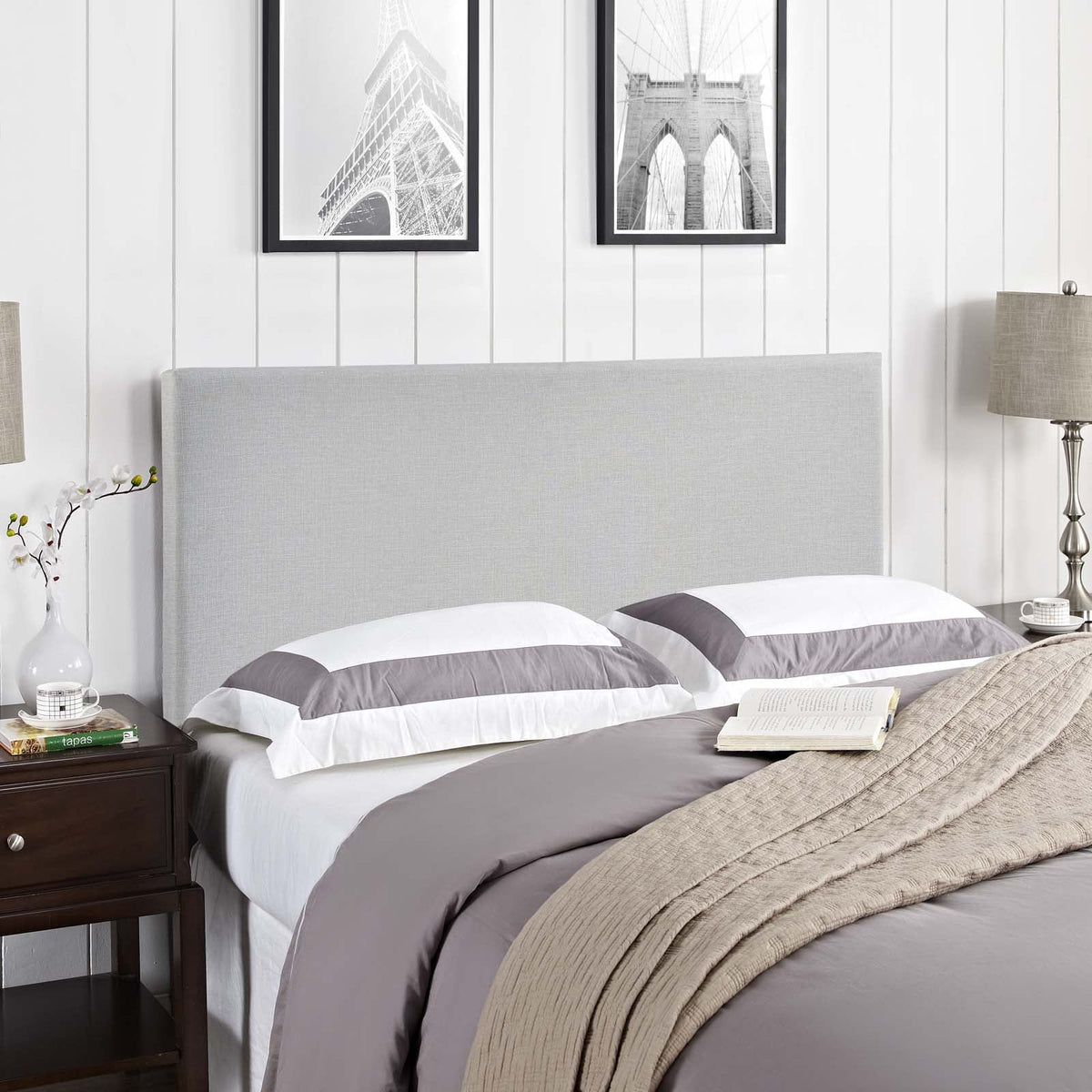 King Upholstered Fabric Headboard S11434