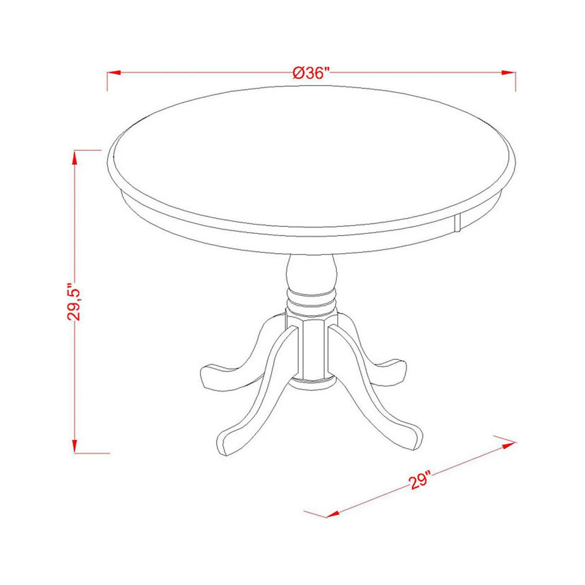 5 Pc Dining Set with Round Table and 4 Chairs I87748