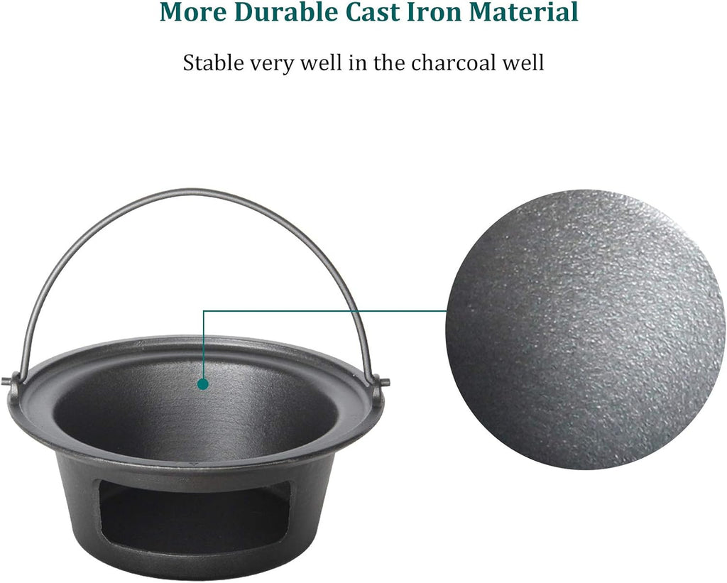 Cast Iron Ash Can with Handle H26002