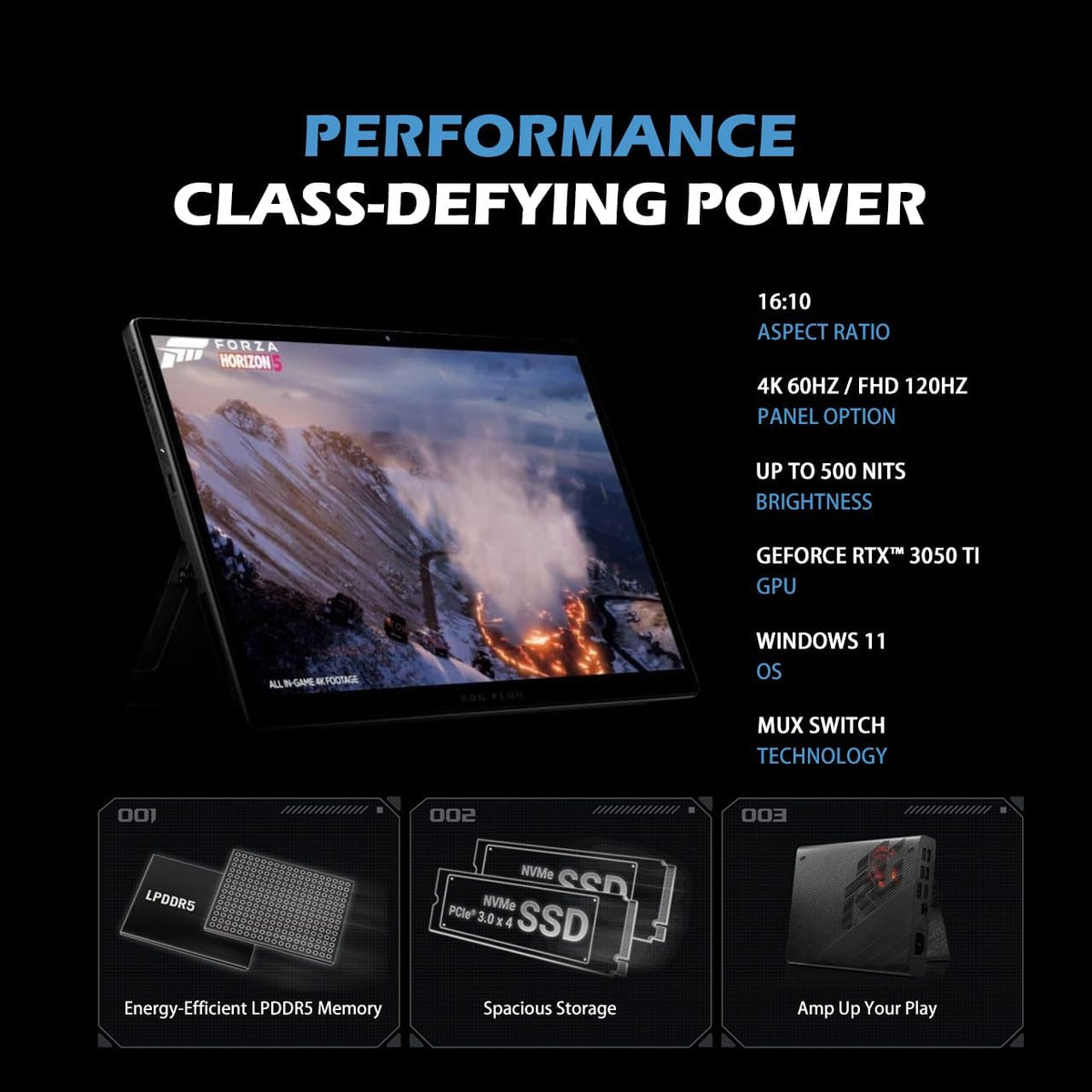 13.4" Touchscreen 2-in-1 Gaming Tablet, 16GB RAM, Intel Core i9-12900H, 1TB SSD, NVIDIA GeForce RTX 3050 Ti Graphics, Black P6597