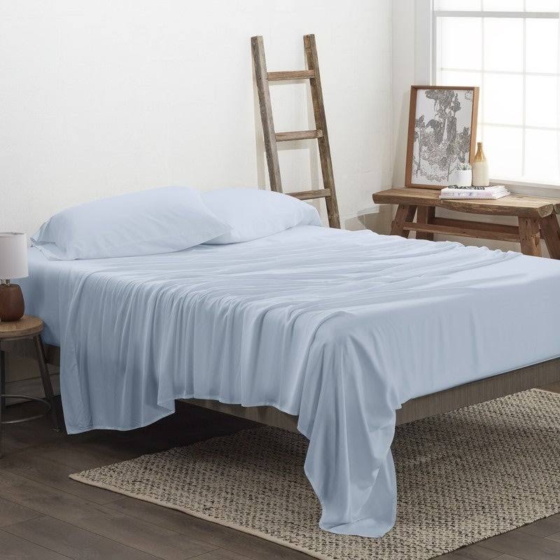 Rayon from Bamboo 4 Piece Bed Sheet Set California King Light Blue G99994