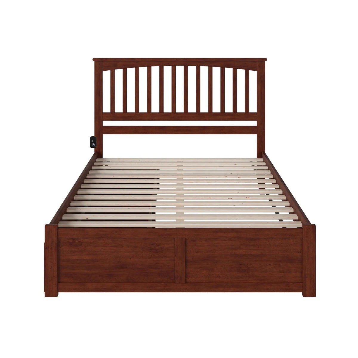 King Platform Bed with 2 Drawers in Walnut L643