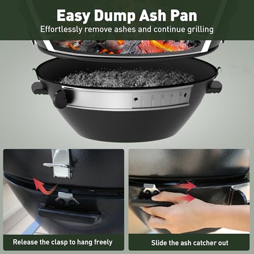22" Cast Iron Kamado Charcoal Grill & Smoker W223