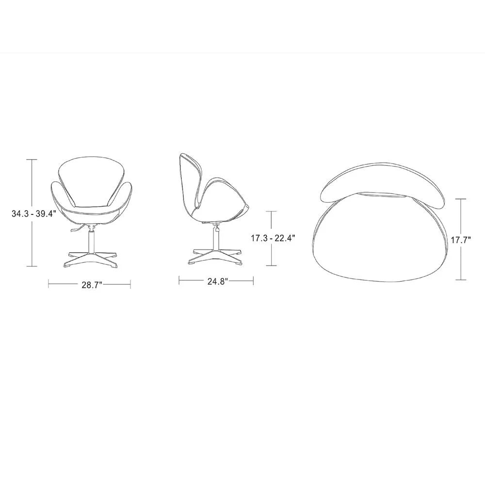 Wool Blend Adjustable Swivel Chair Set of 2 Q4598