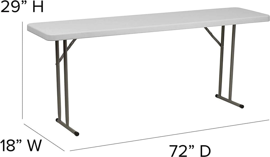 6-Foot Rectangular Plastic Folding Table with Locking Legs K554
