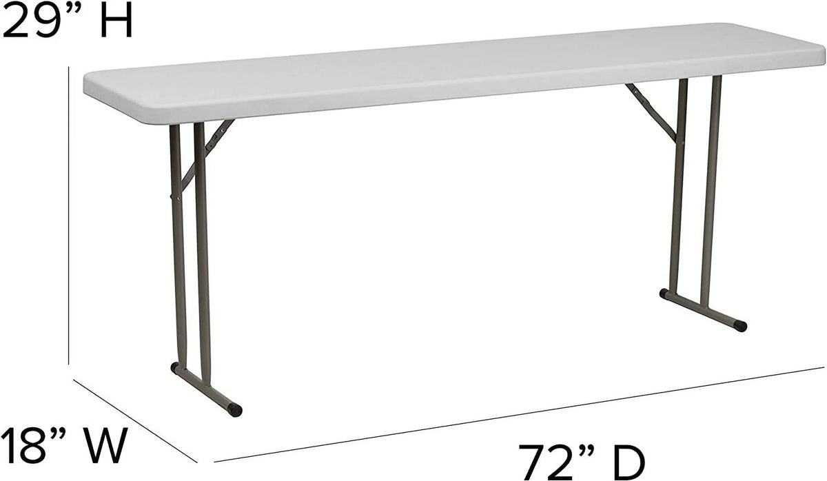6-Foot Rectangular Plastic Folding Table with Locking Legs K554