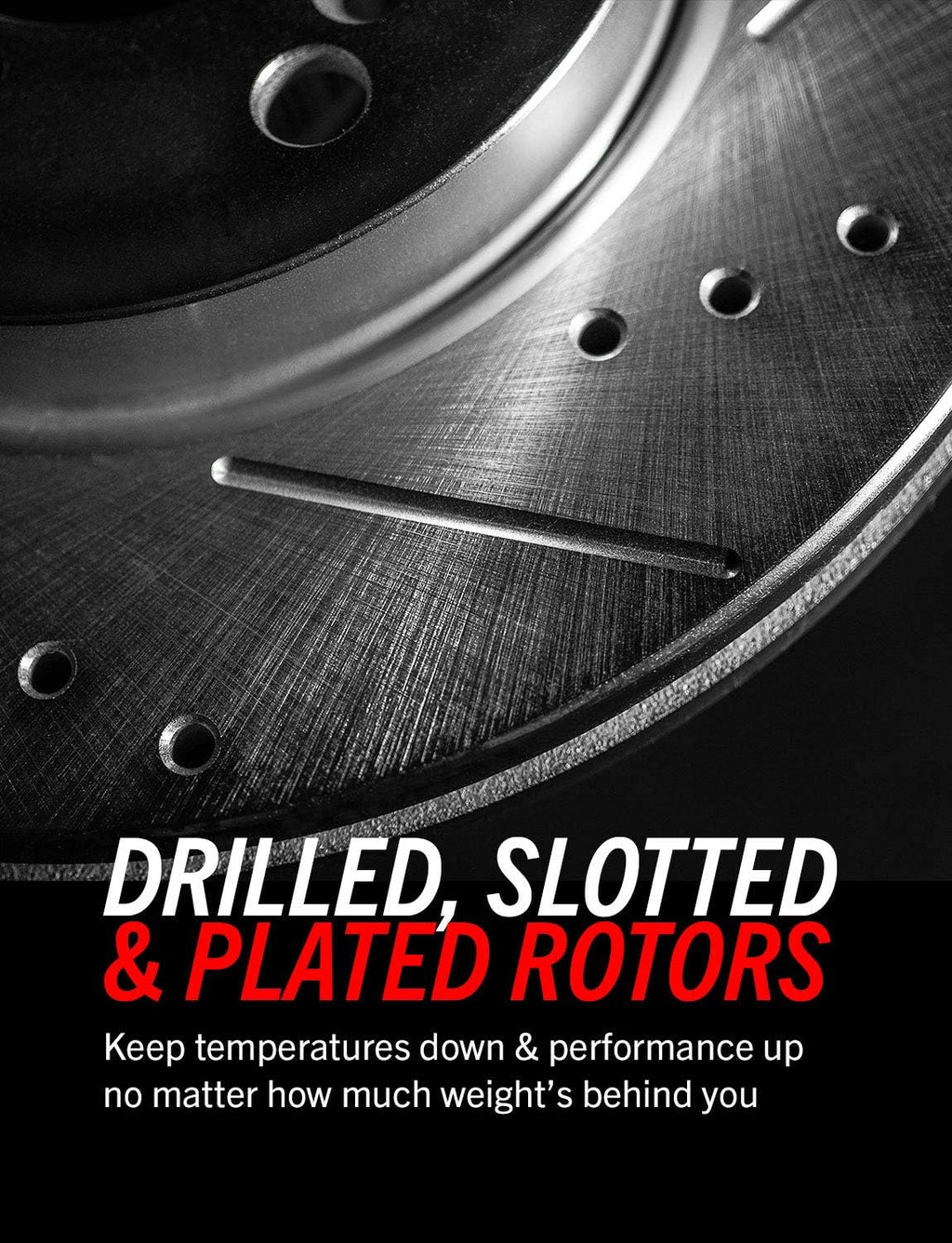 Front Z23 Carbon Fiber Brake Pads with Drilled & Slotted Brake Rotors Kit S727