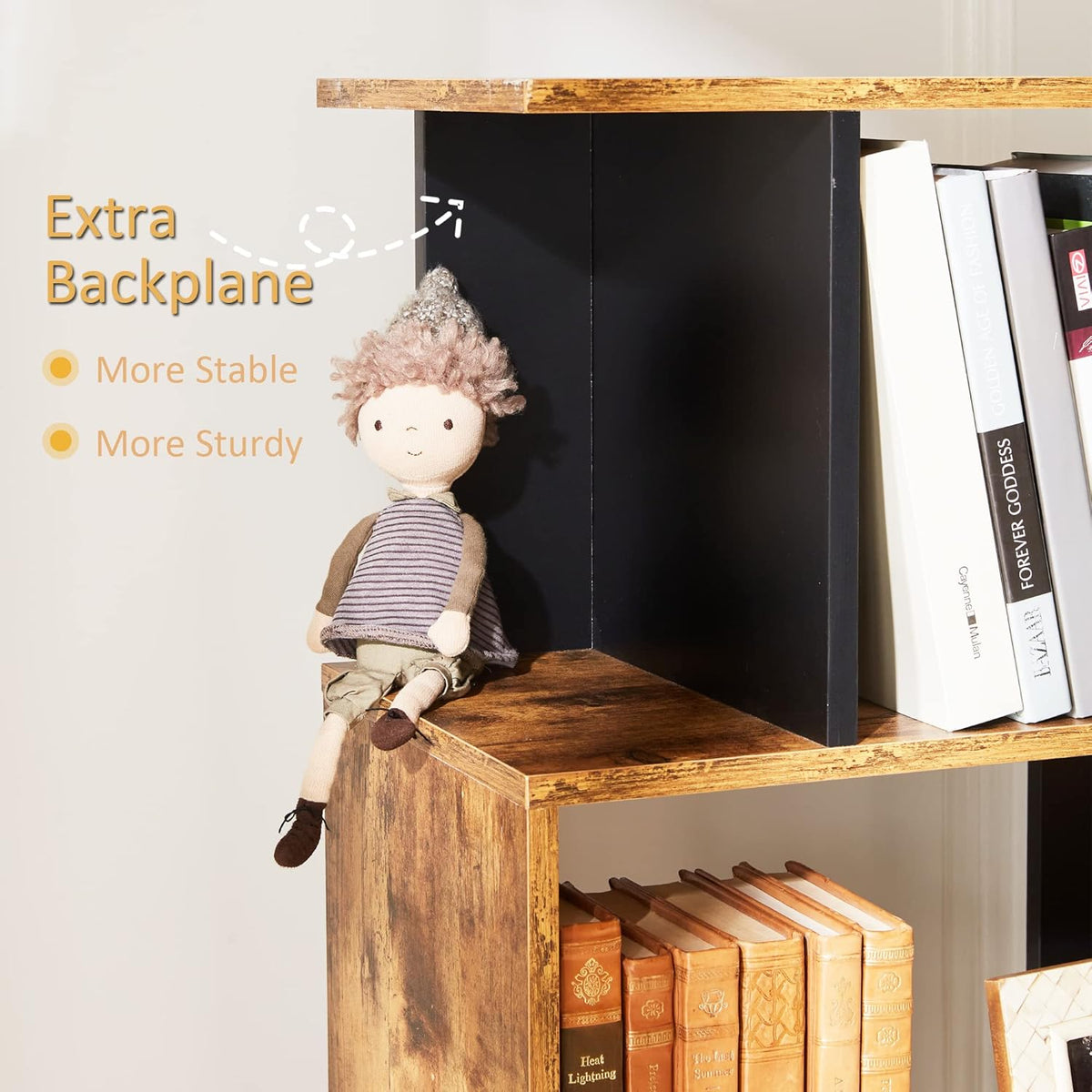 5-Tier Geometric Wooden Bookshelf U747