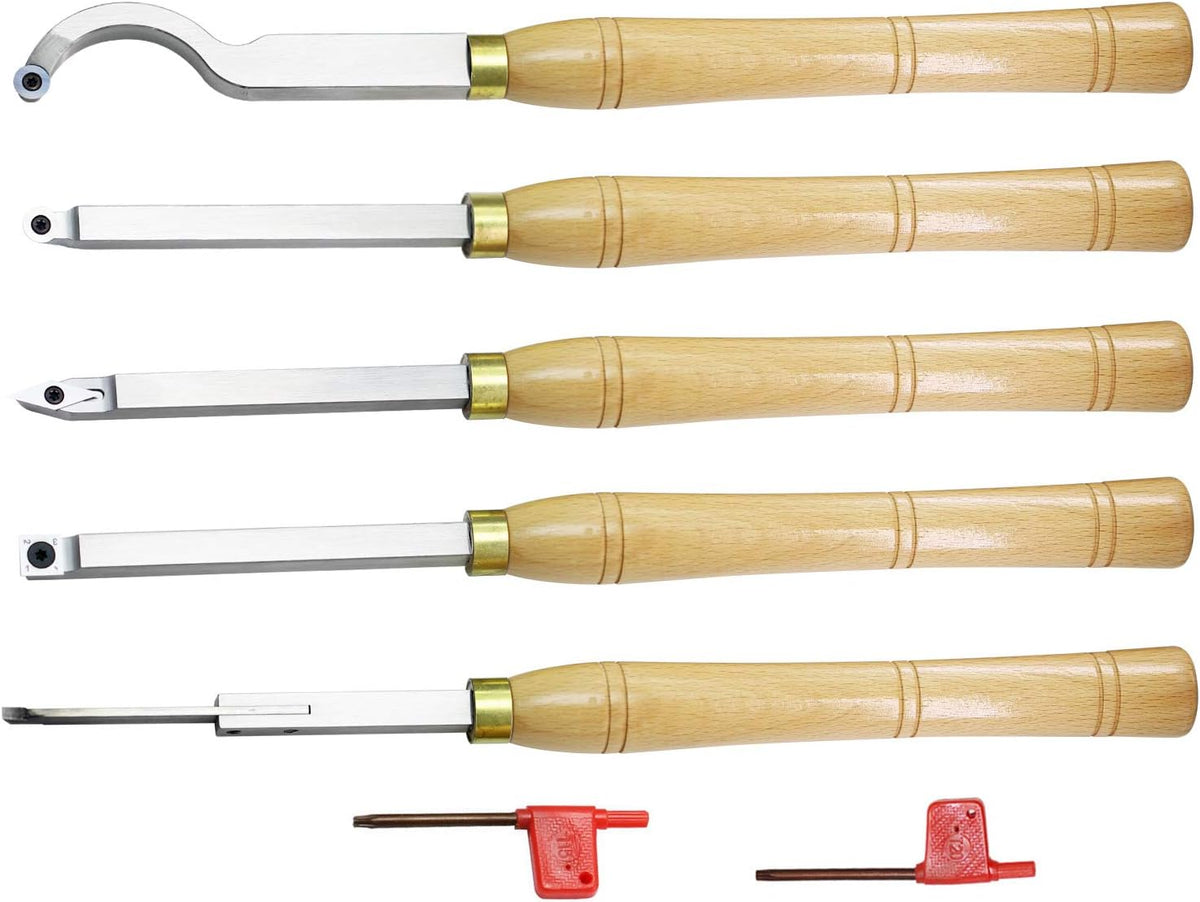 Set of 5 Carbide Tipped Woodturning Lathe Tools 16 inch Q52800