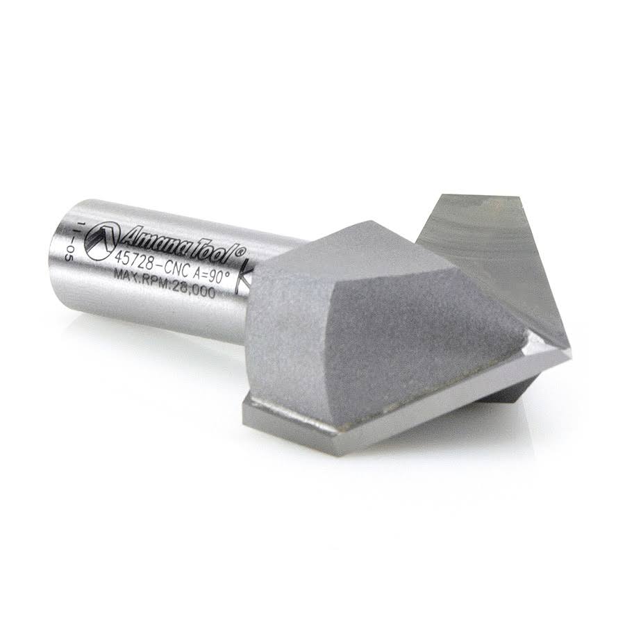 Carbide Tipped V-Groove 90 Deg x 1-1/2 D x 1-1/4 x 22 CH x 1/2 Shank G986