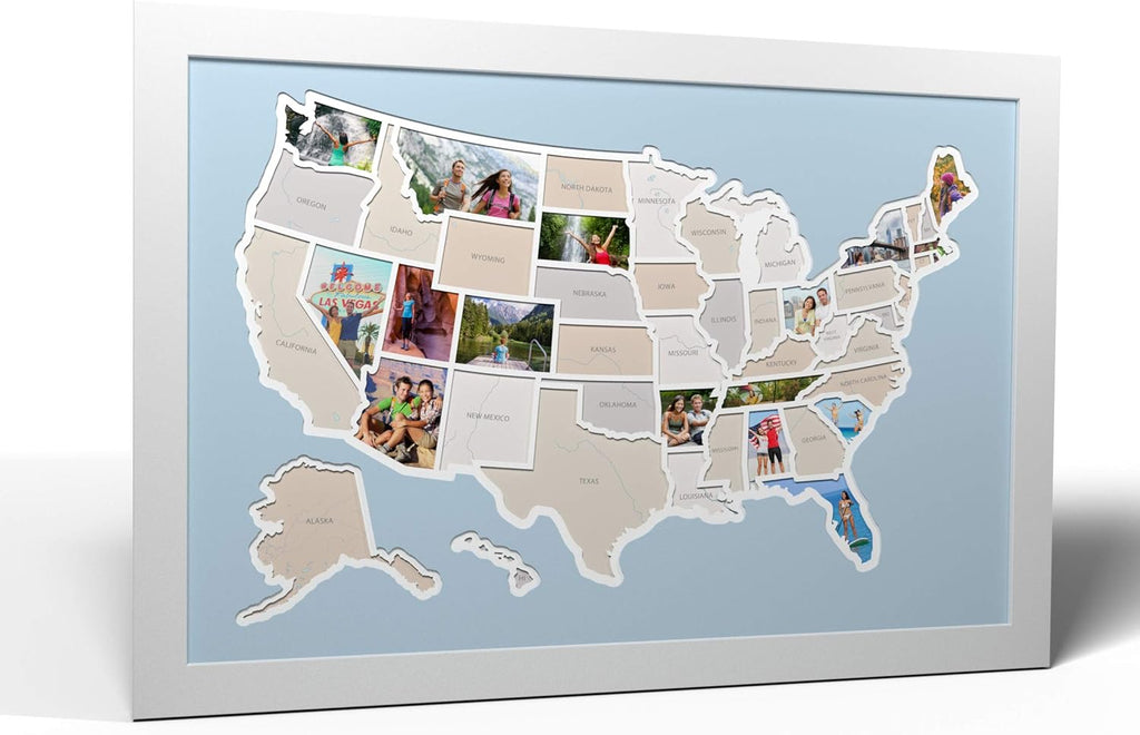 USA Photo Map Black Frame A485