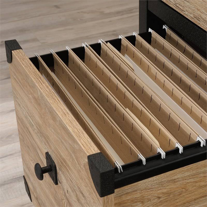 Metal & Wood Rolling Pedestal File Cabinet S58573