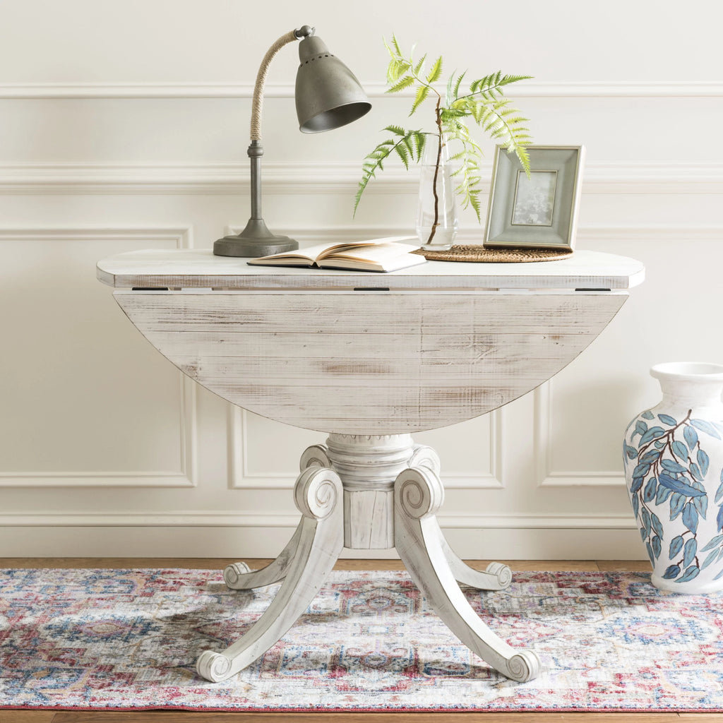 Antique White Foldable Leaf Dining Table U90850