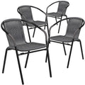 Gray Rattan Stack Chair 4 Pack Z7881