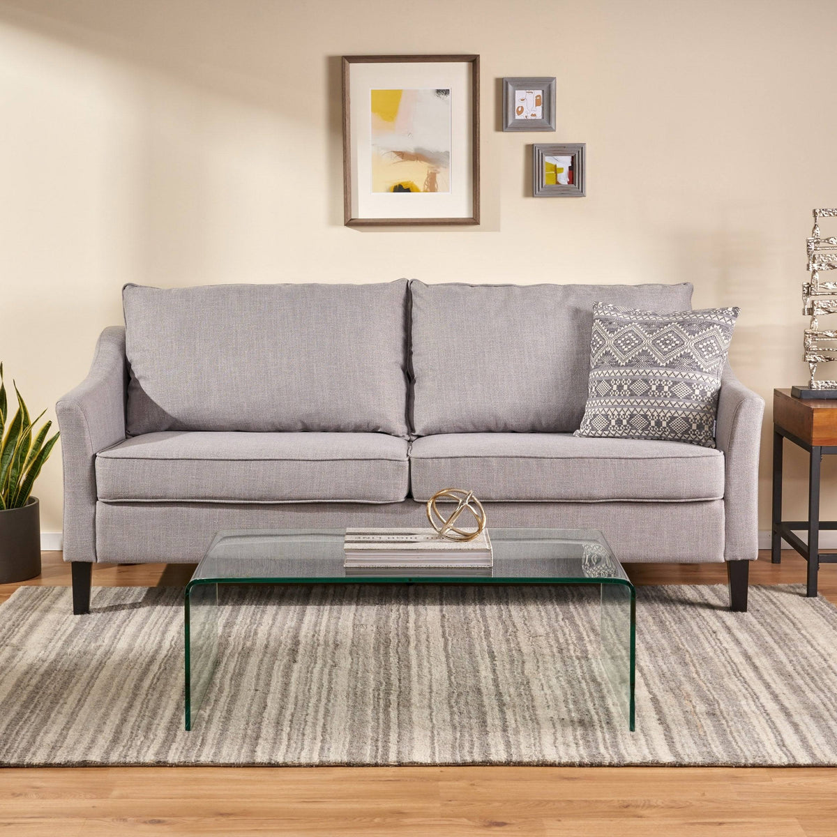 Charcoal Fabric 3 Seater Sofa I648