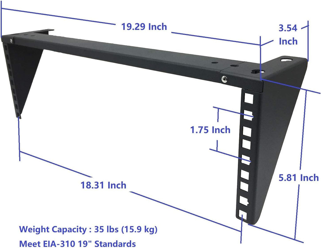 3U 19 inch Steel Foldable Wall Mount Patch Panel Bracket C3874