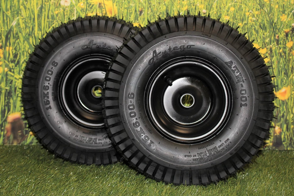 Matte Black 15x6.00-6 Lawn & Garden Tires & Wheels Set of 2 K2918