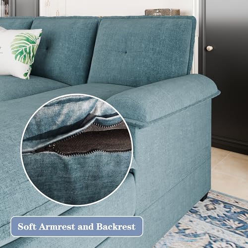 110" U-Shaped 4 Seat Sectional Sofa with Double Chaise, Beige Y3029